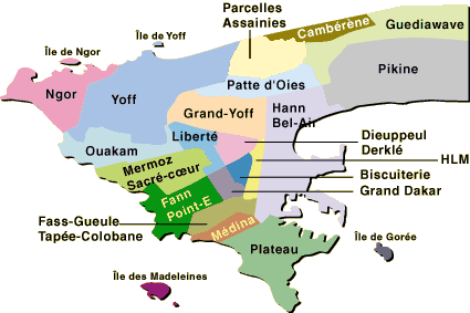 Map of the Suburbs of Dakar