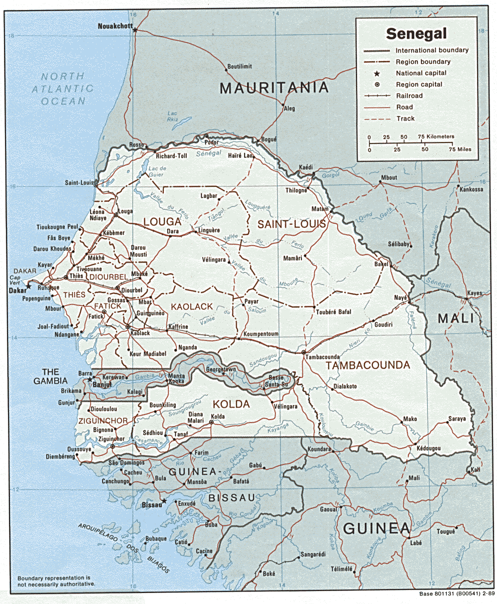 Detailed map of Senegal