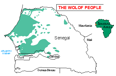 Where the Wolof live in Senegal
